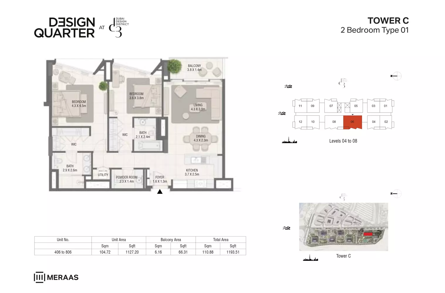 Design Quarter Building C _ Type 01, 2 beds