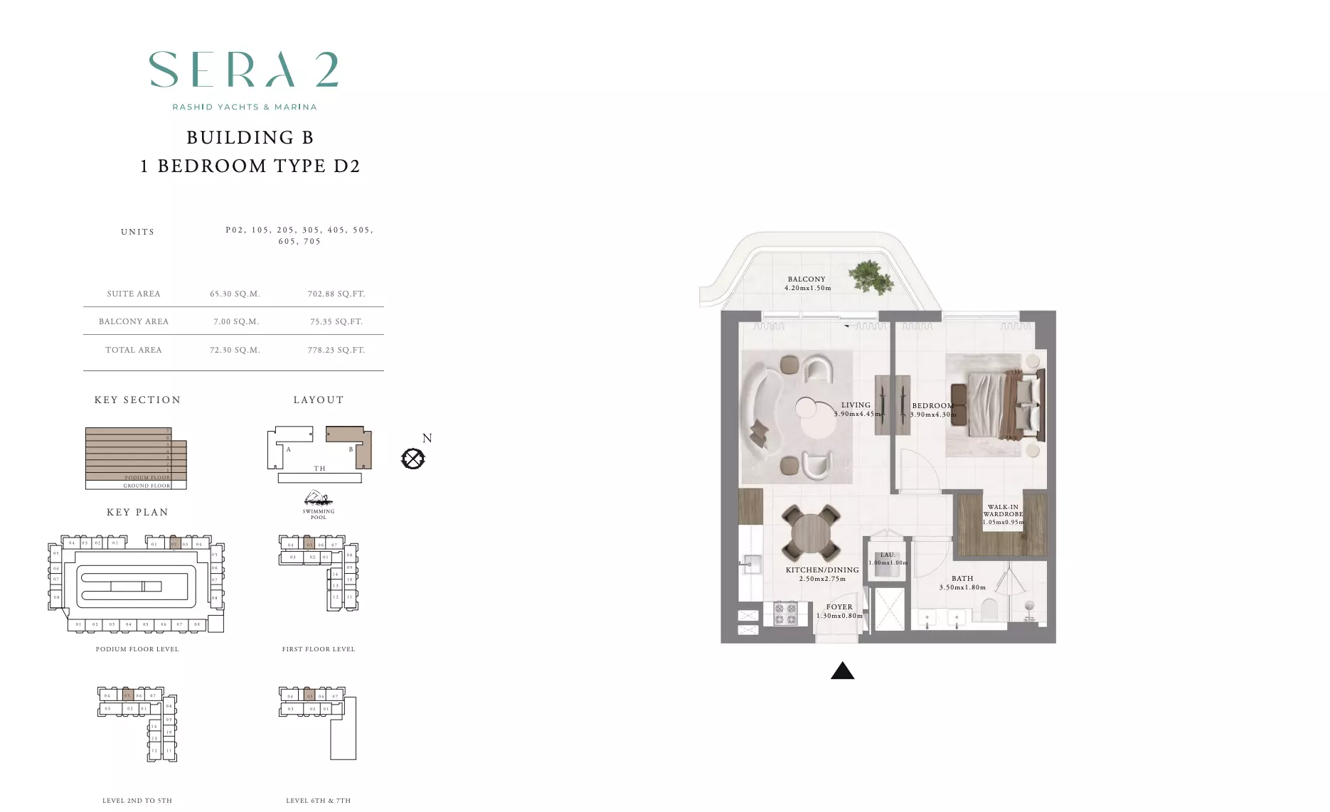 Sera Phase 2 By Emaar Type D2-Building B, 1 bed