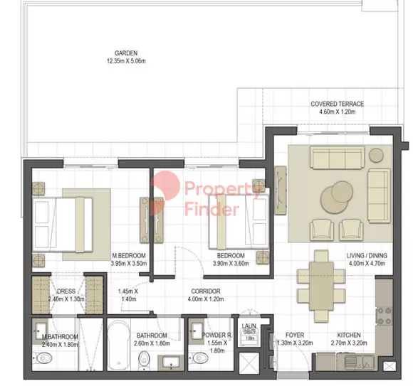 Aysha Residences By Eagle Hills B2-TYPE 2A-1, 2 beds