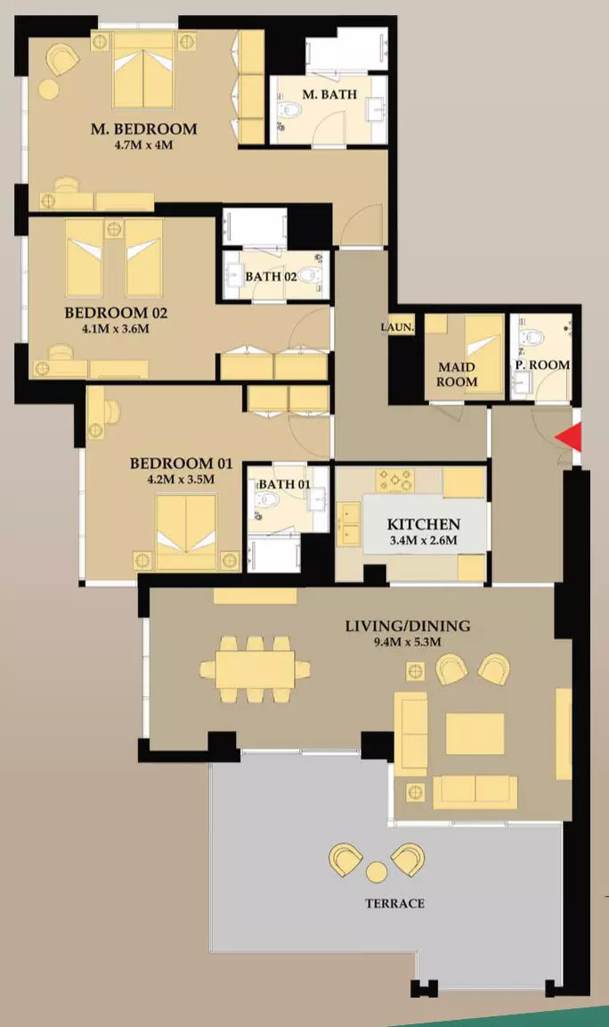 صورة مخطط ارضية الوحدة