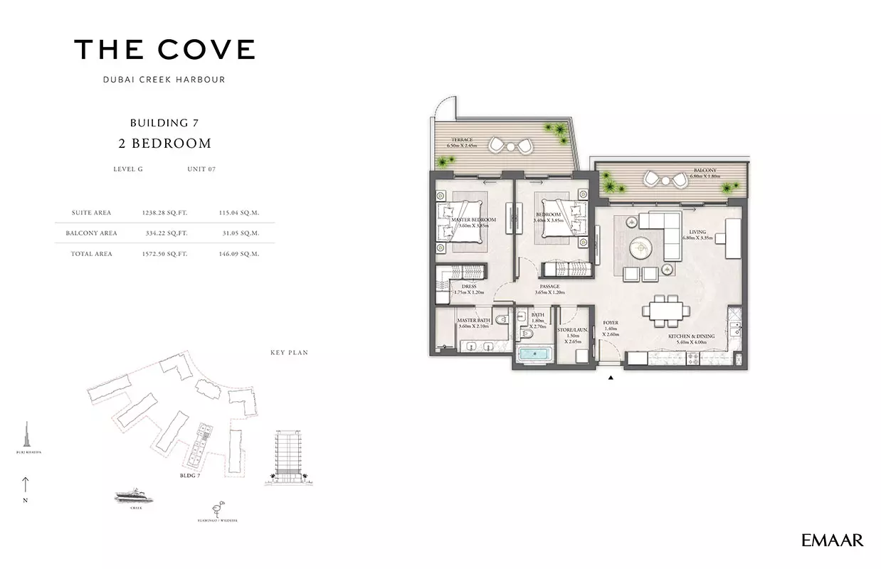 The Cove Phase 2 By Emaar Building 8 - Level G, Unit 07, 2 beds