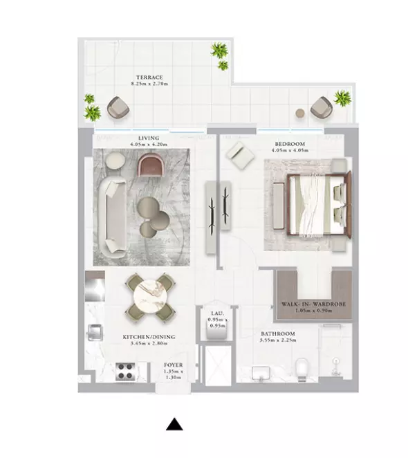 Ocean Point 1 By Emaar B2-Type 1E, 1 bed