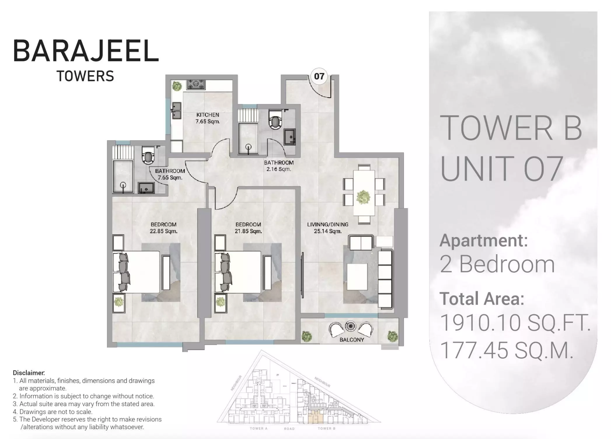 Barajeel Towers - Type 07-Tower B Floor Plan