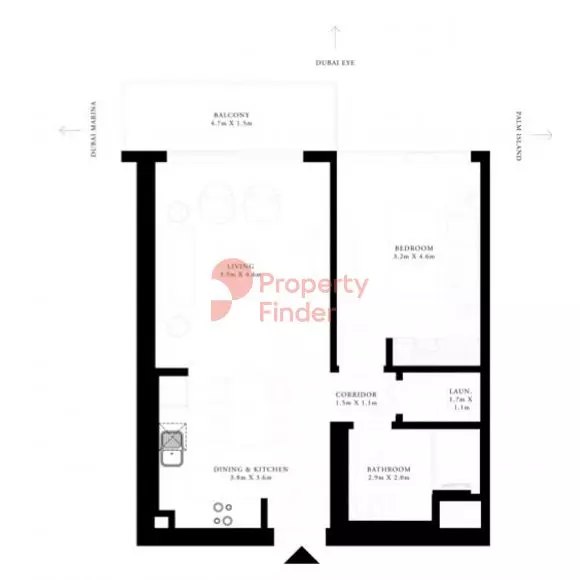 Grand Bleu Tower Unit 03 - Level 19, 1 bed