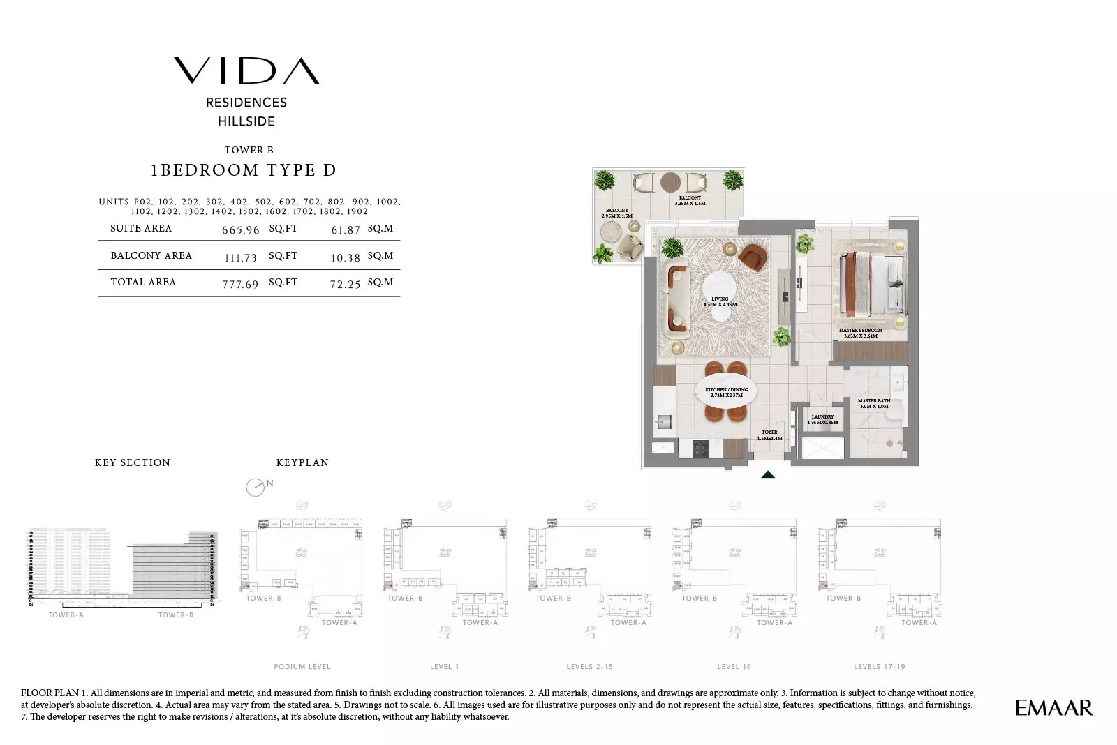Vida Residences Hillside Type D-Tower B, 1 bed