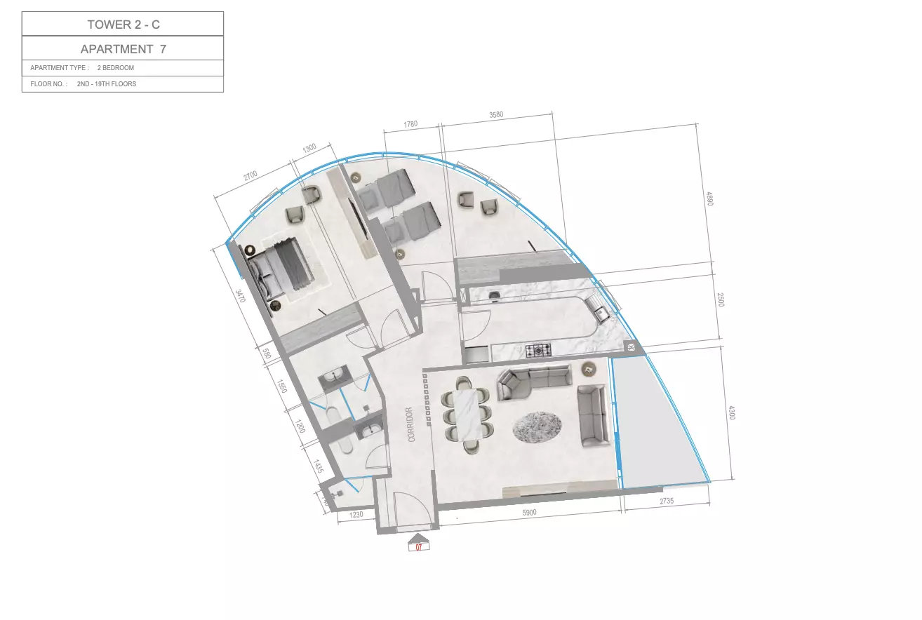 Orchid Towers Phase 1 - Type 6-Tower C Floor Plan