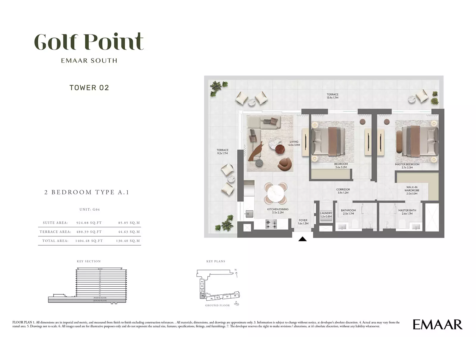 Golf Point Tower 2 - Type A - 3, 2 beds