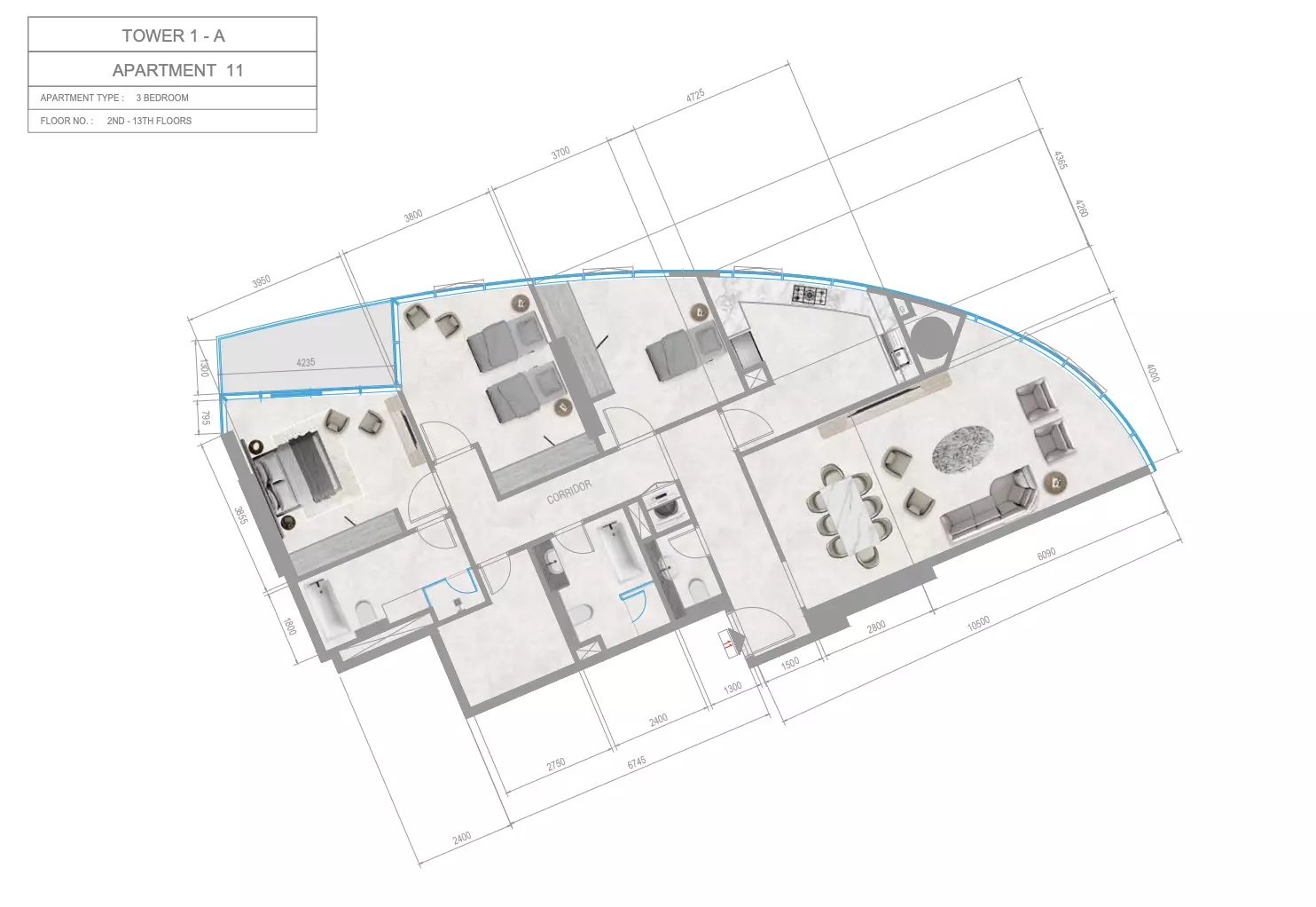 صورة مخطط ارضية الوحدة