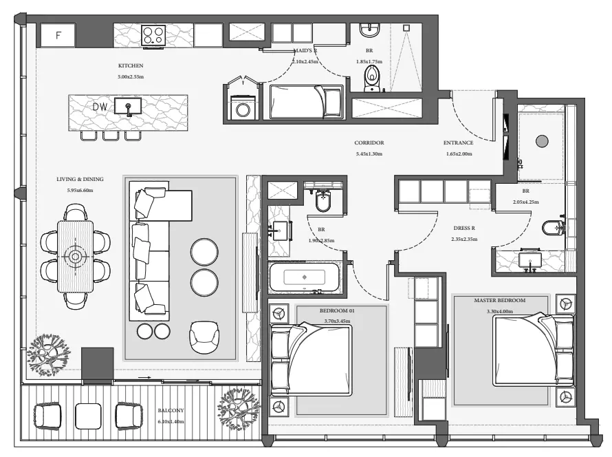 Verve City Walk Tower B-Type 1, 2 beds