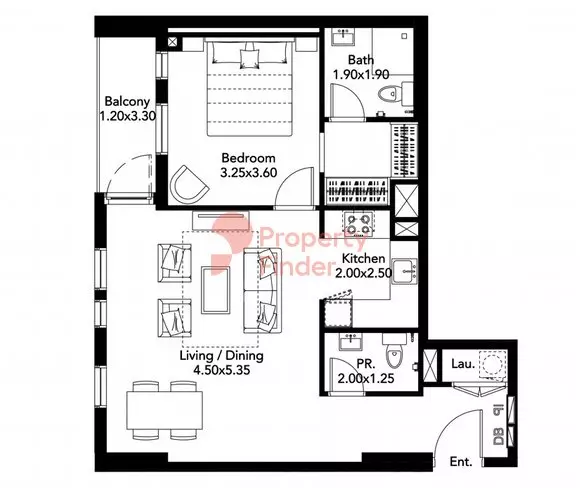 Midtown Noor Type-A Level-2-8, 1 bed