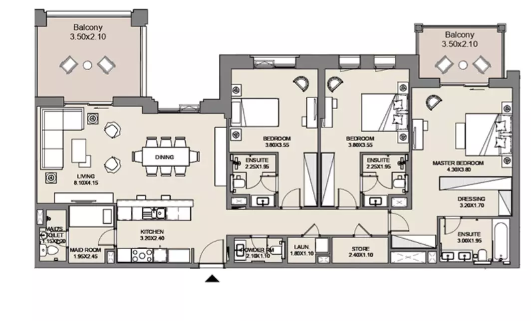 Al Jazi B4-Type B1, Level 5,6,7, 3 beds