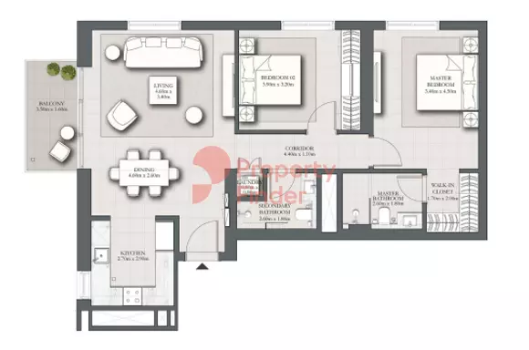 Park Horizon Type F building 2 podium level unit p01, 2 beds