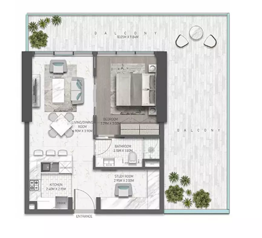 Golf Greens Type 12 - 1, 1 bed