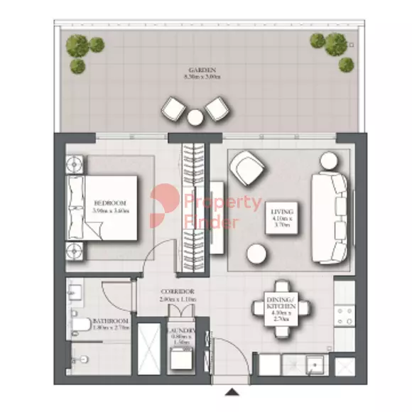 Park Horizon — 1BR floor plan