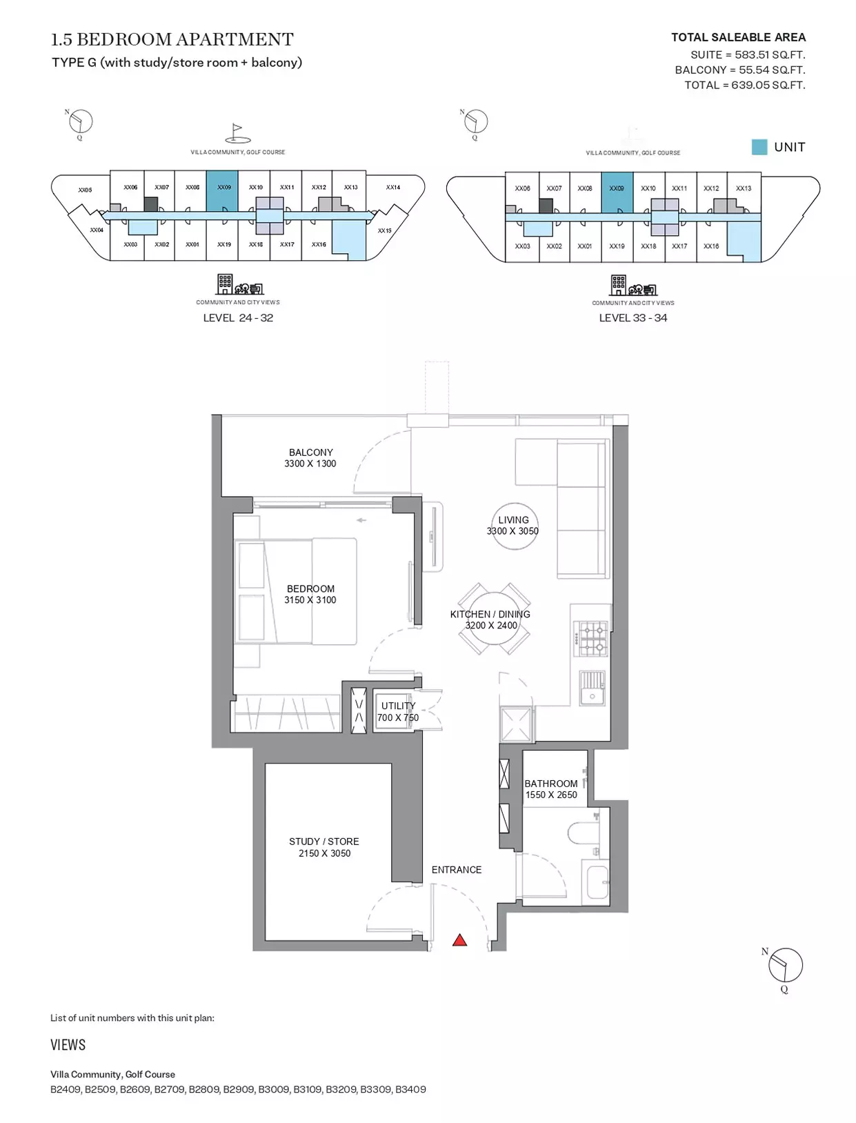 Sobha Orbis Type G-Tower B, 2 beds