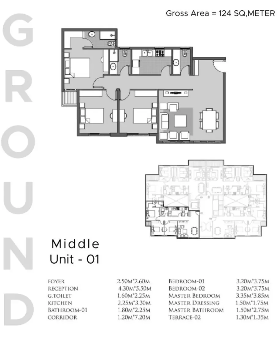 صورة مخطط ارضية الوحدة