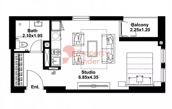 Midtown Noor Type-G Level-10-16 Building 3, studio