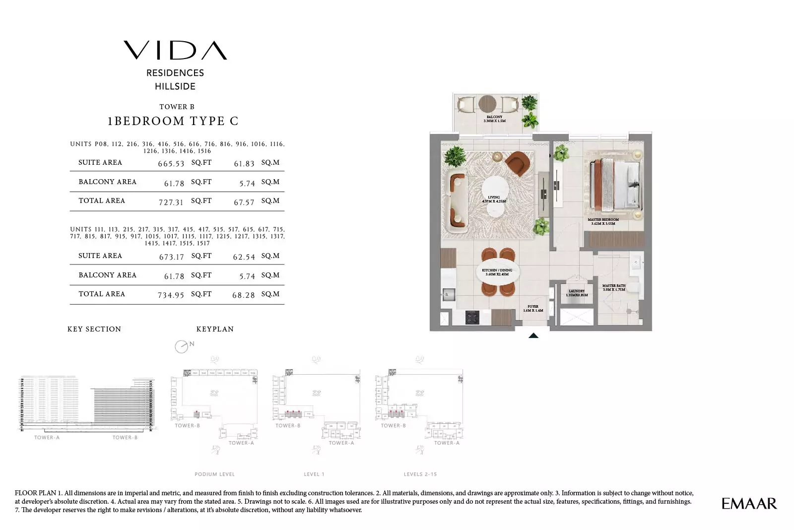 Vida Residences Hillside Type C-Tower B, 1 bed