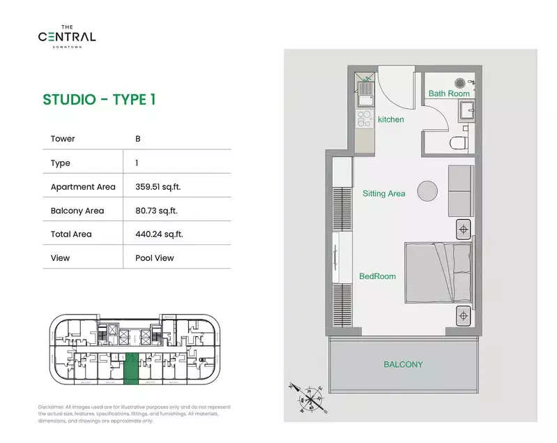 The Central Downtown - Tower B - Type 1 Floor Plan