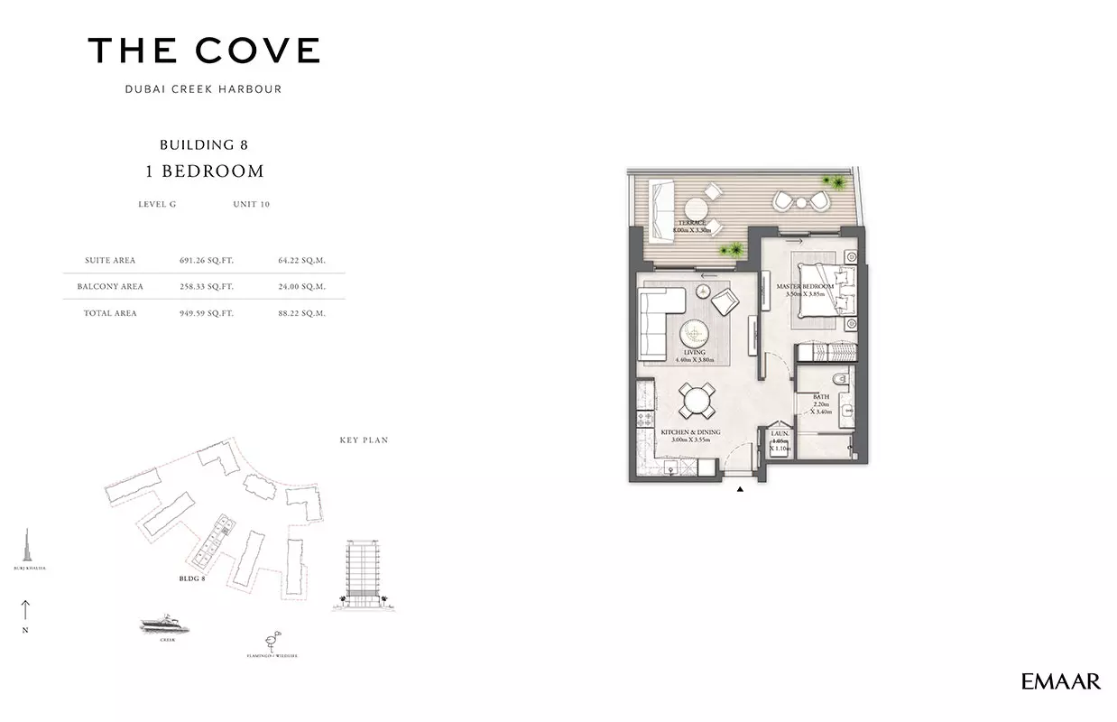 The Cove Phase 2 By Emaar Building 8 - Level G, Unit 10, 1 bed