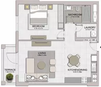 La Sirene Phase1 By Meraas Type 2, 1 bed