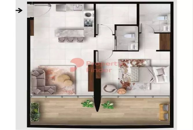 Westwood Grande By Imtiaz — 1BR floor plan