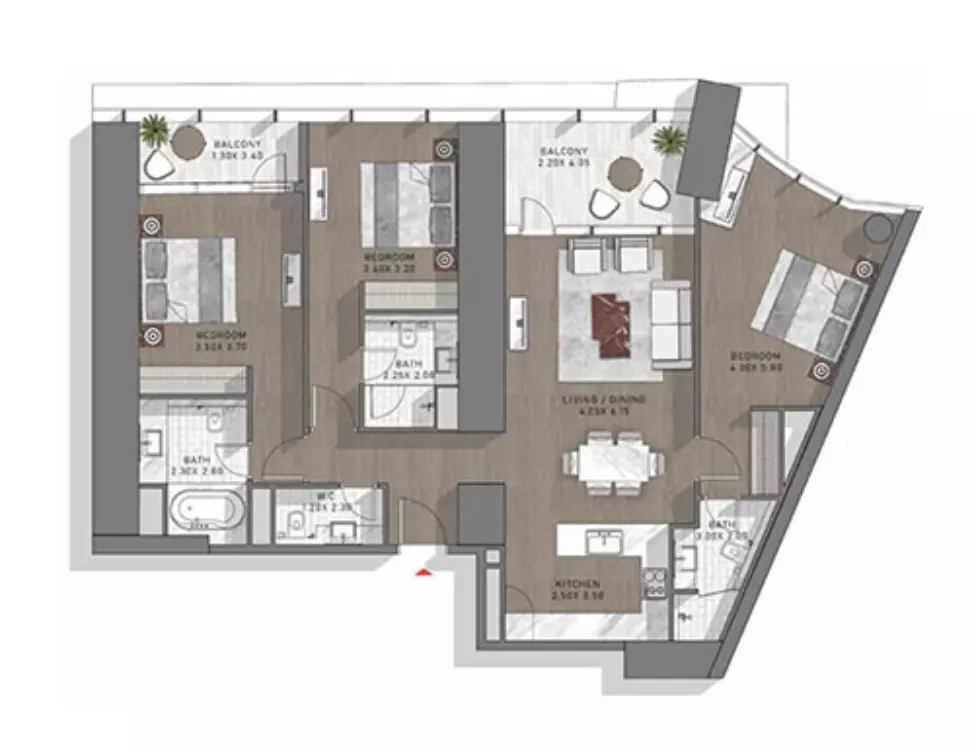 Safa Two Type 13, 3 beds