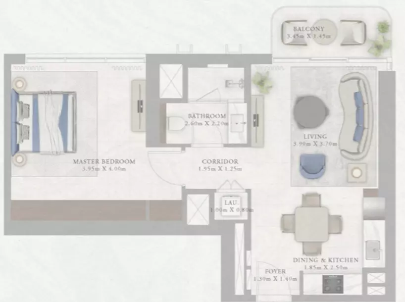 Marina Views Type 1-Tower2, 1 bed