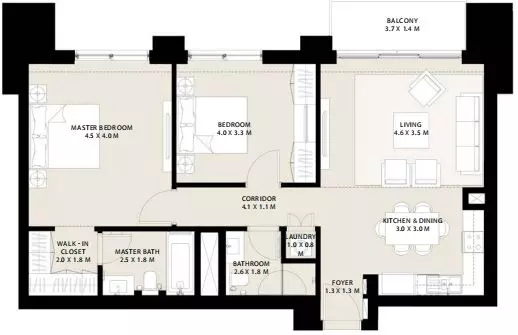 Park Field Type 1.1, 2 beds