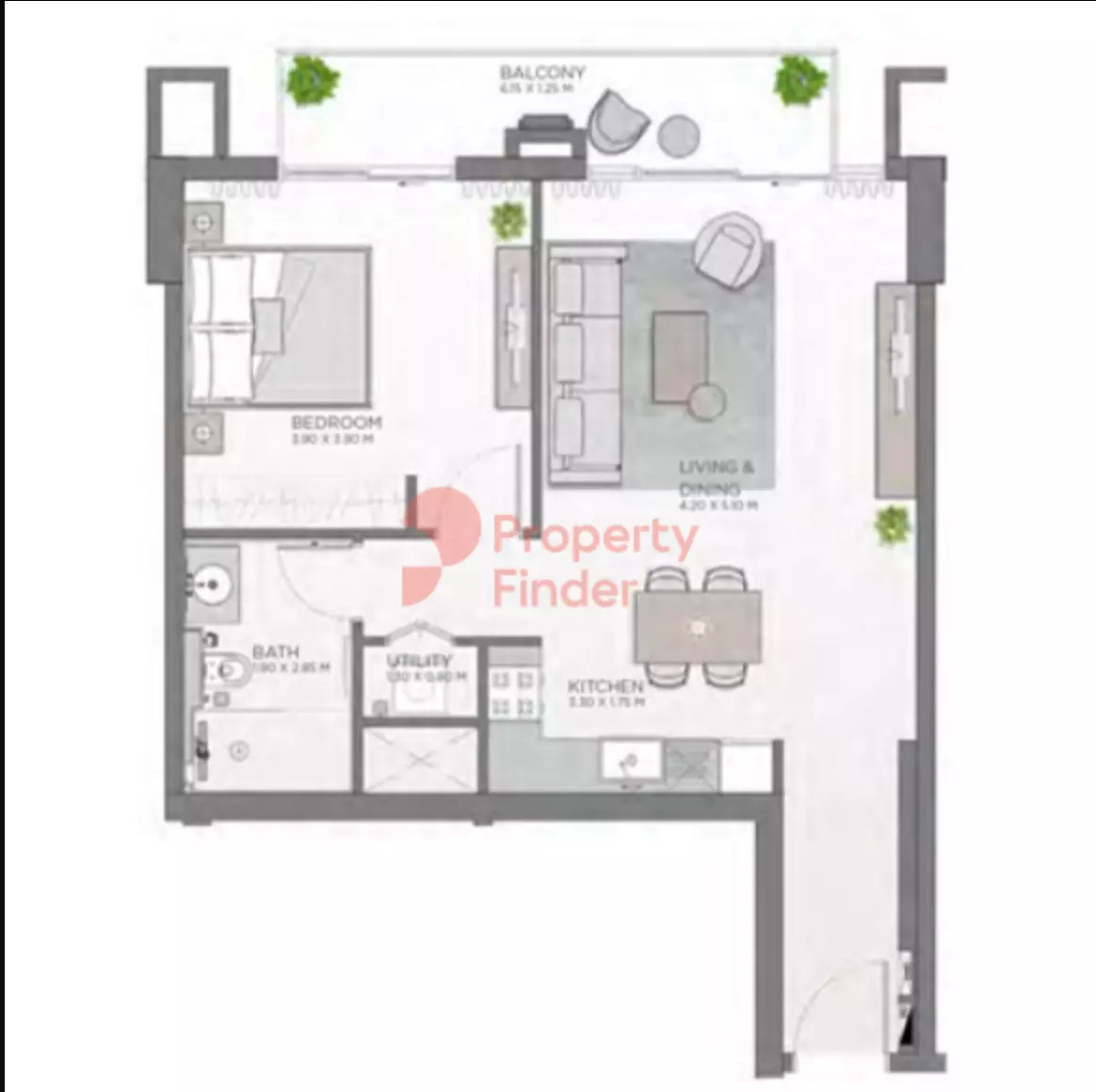 Celadon City Walk By Meraas — 1BR floor plan
