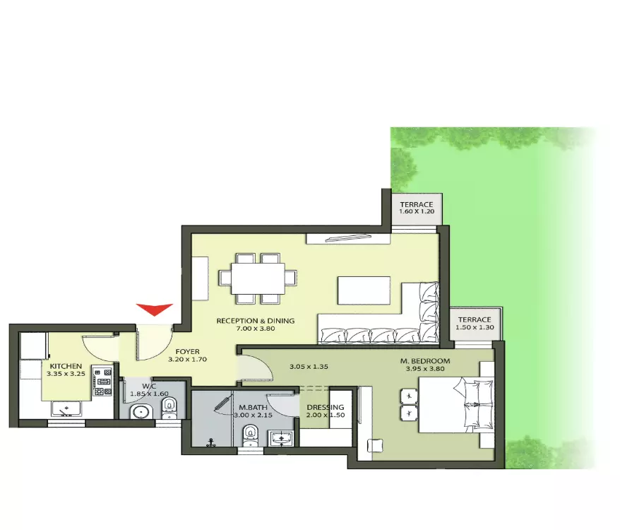 صورة مخطط ارضية الوحدة