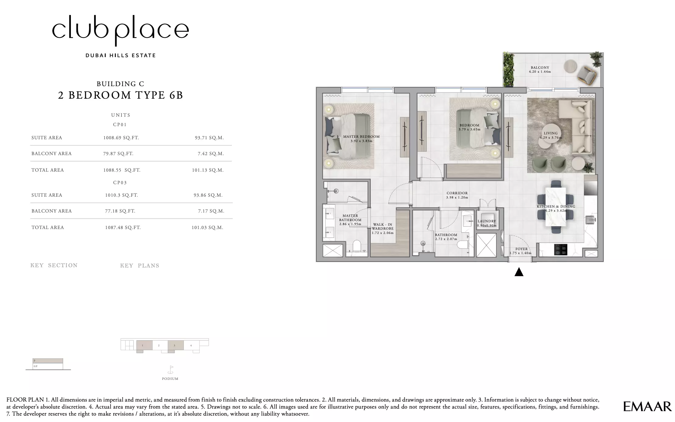 Club Place Building C - Type 6B, 2 beds