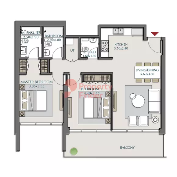 Park Views Residences Tower B-Type 2B, 2 beds