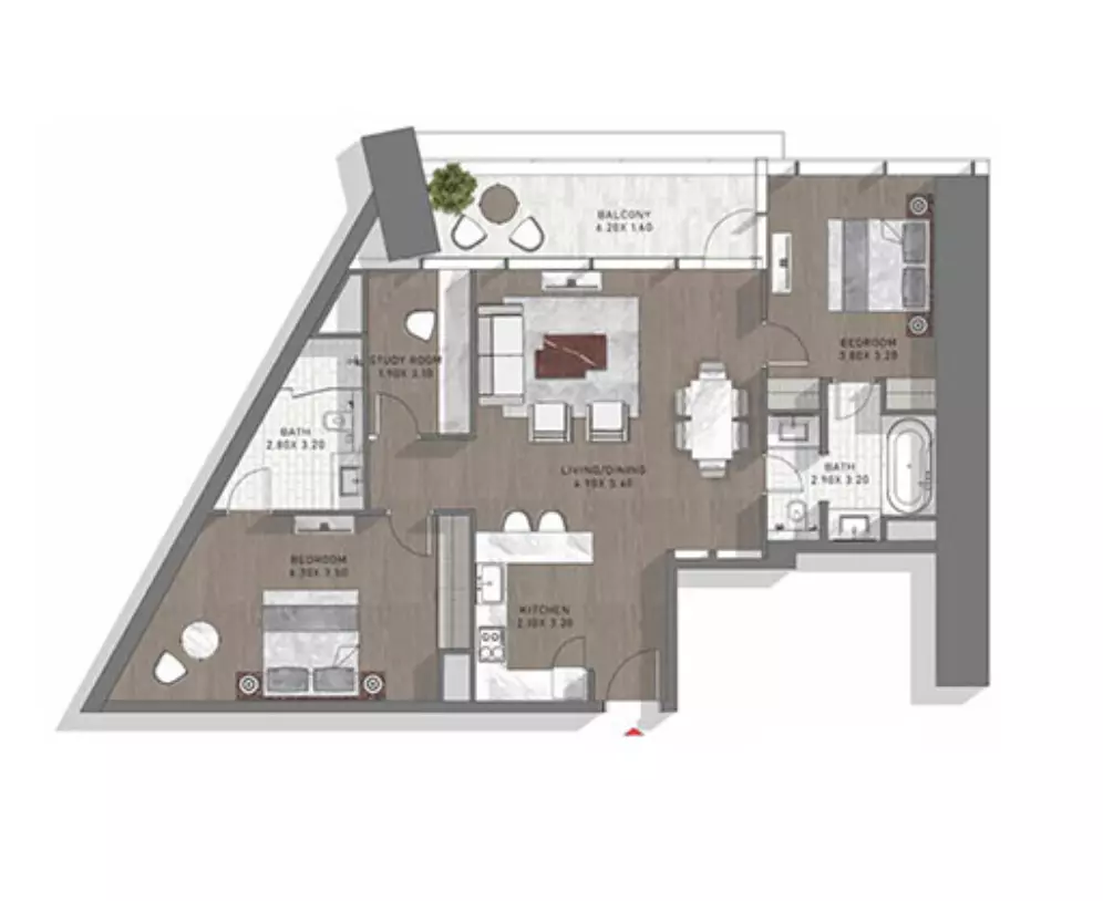 Safa Two Type 35, 2 beds