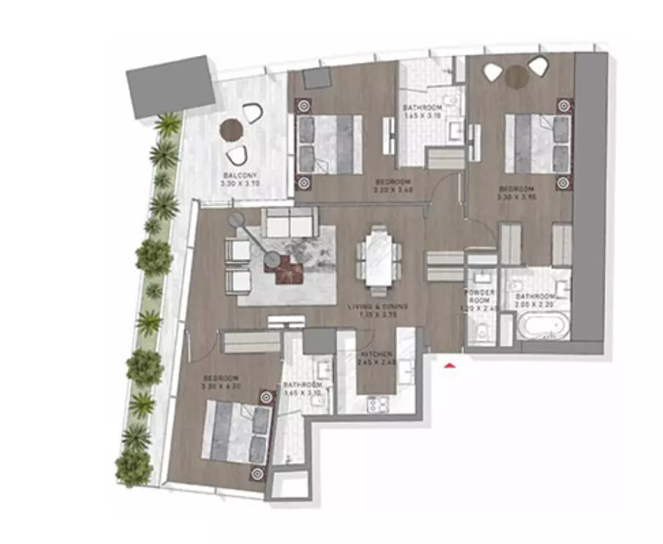 Safa Two Type 18, 3 beds