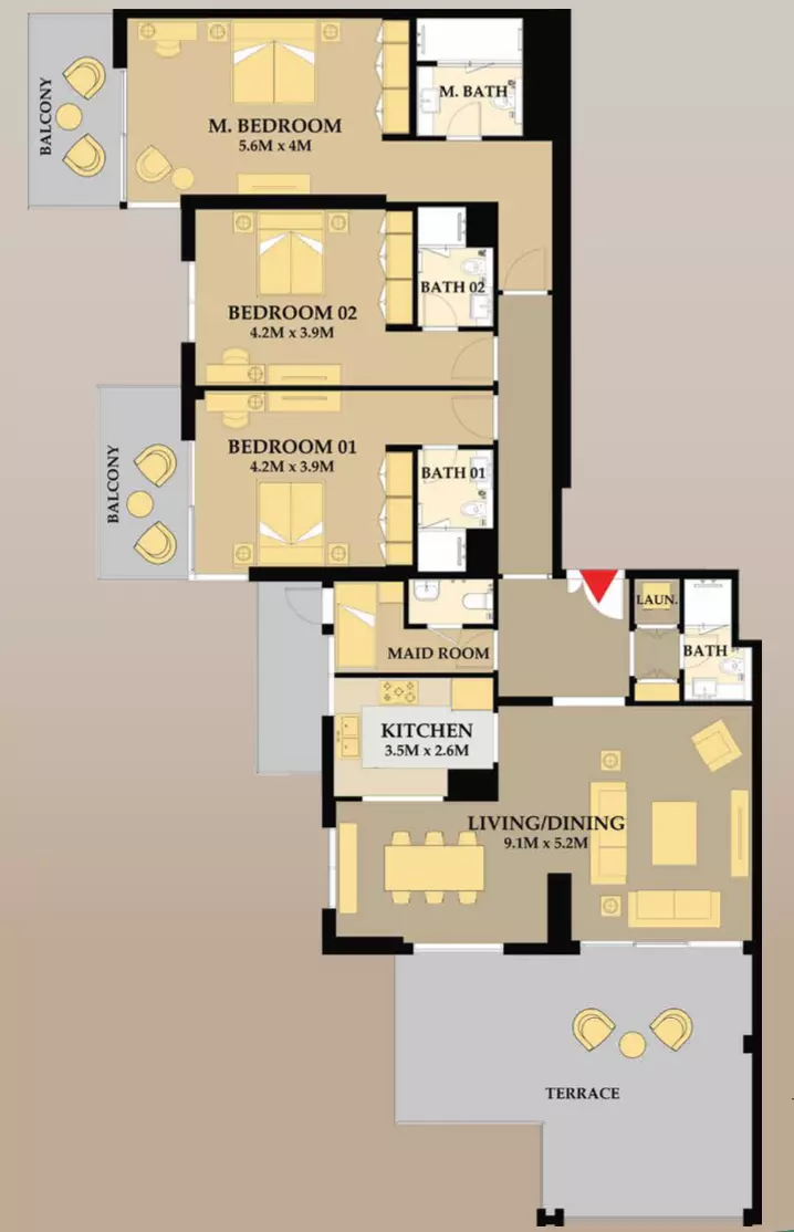 صورة مخطط ارضية الوحدة