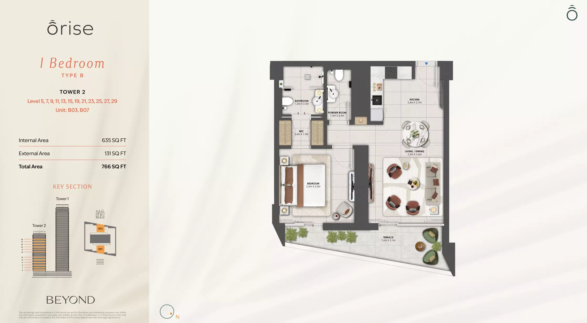 Orise — 1BR floor plan