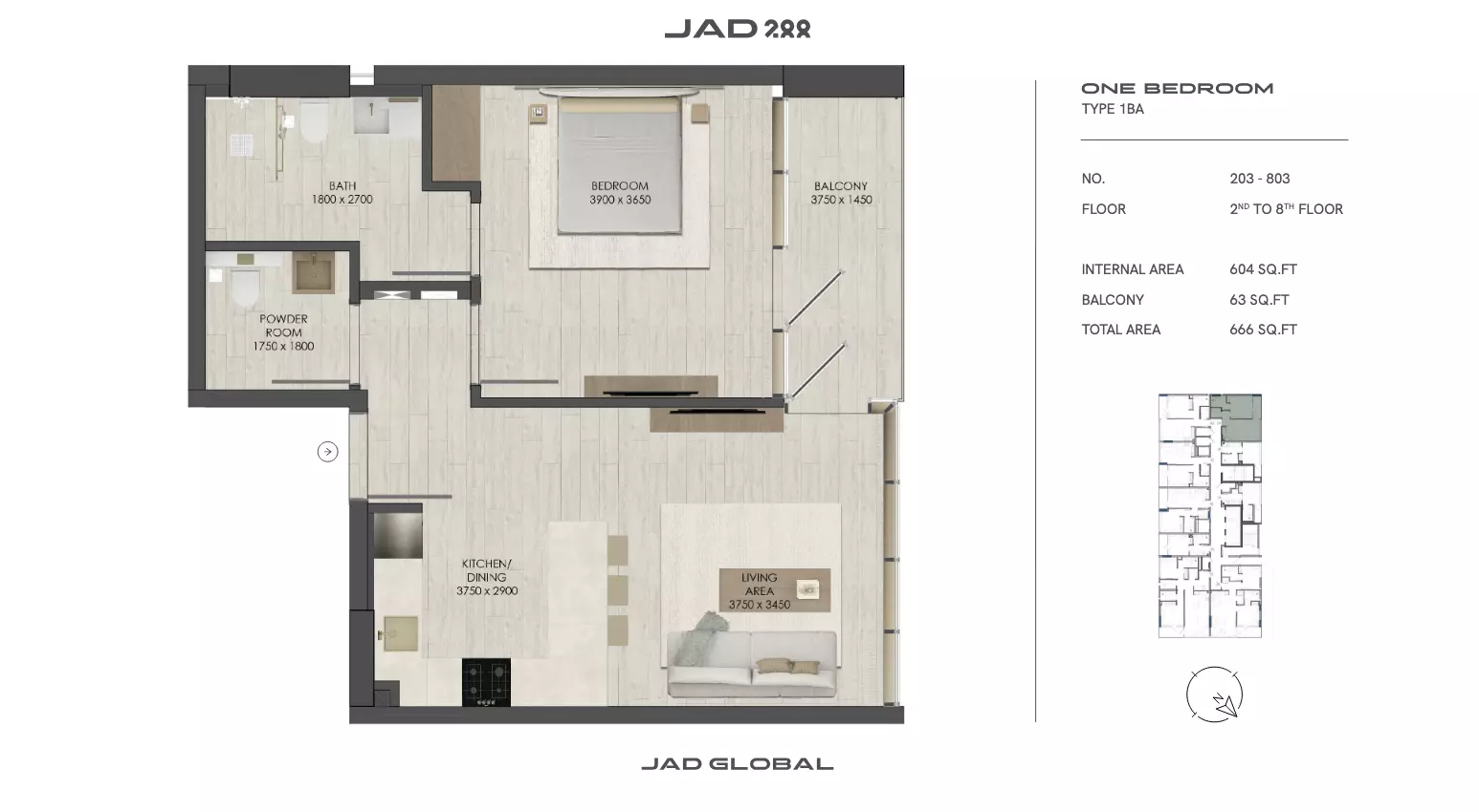 JAD288 - Type 3-Tower B Floor Plan