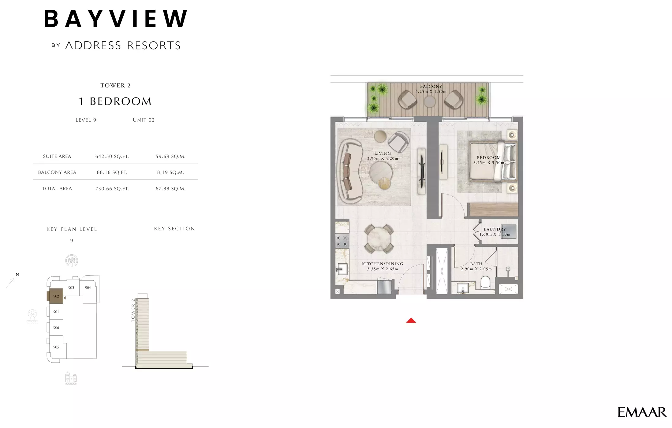 Bayview By Emaar Unit 2, Level 9, 1 bed