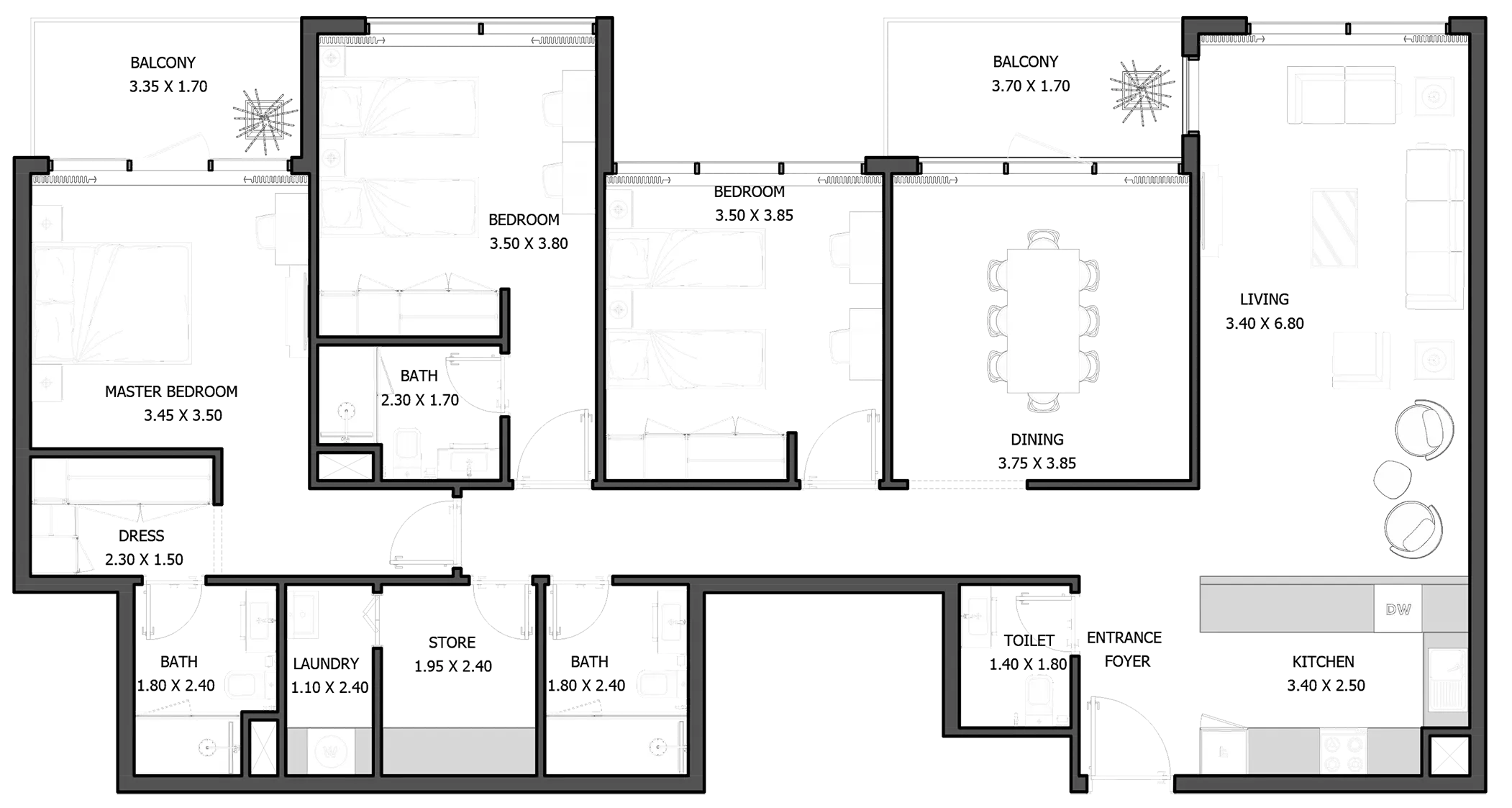 Selina Bay By Reportage Type C, 3 beds