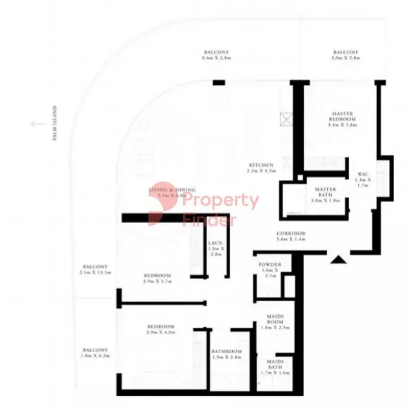 Grand Bleu Tower Unit 05 - Level 19, 3 beds