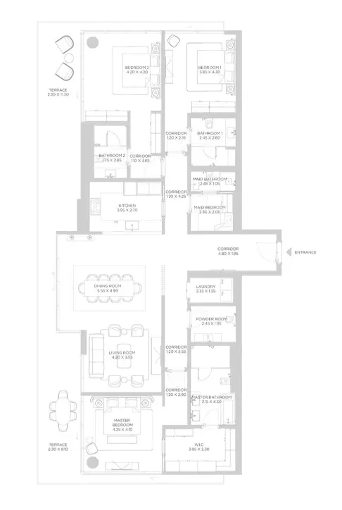Rixos Phase 2 By Nakheel B3-Type A, 3 beds