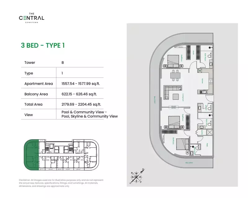The Central Downtown - Tower B - Type 1 Floor Plan