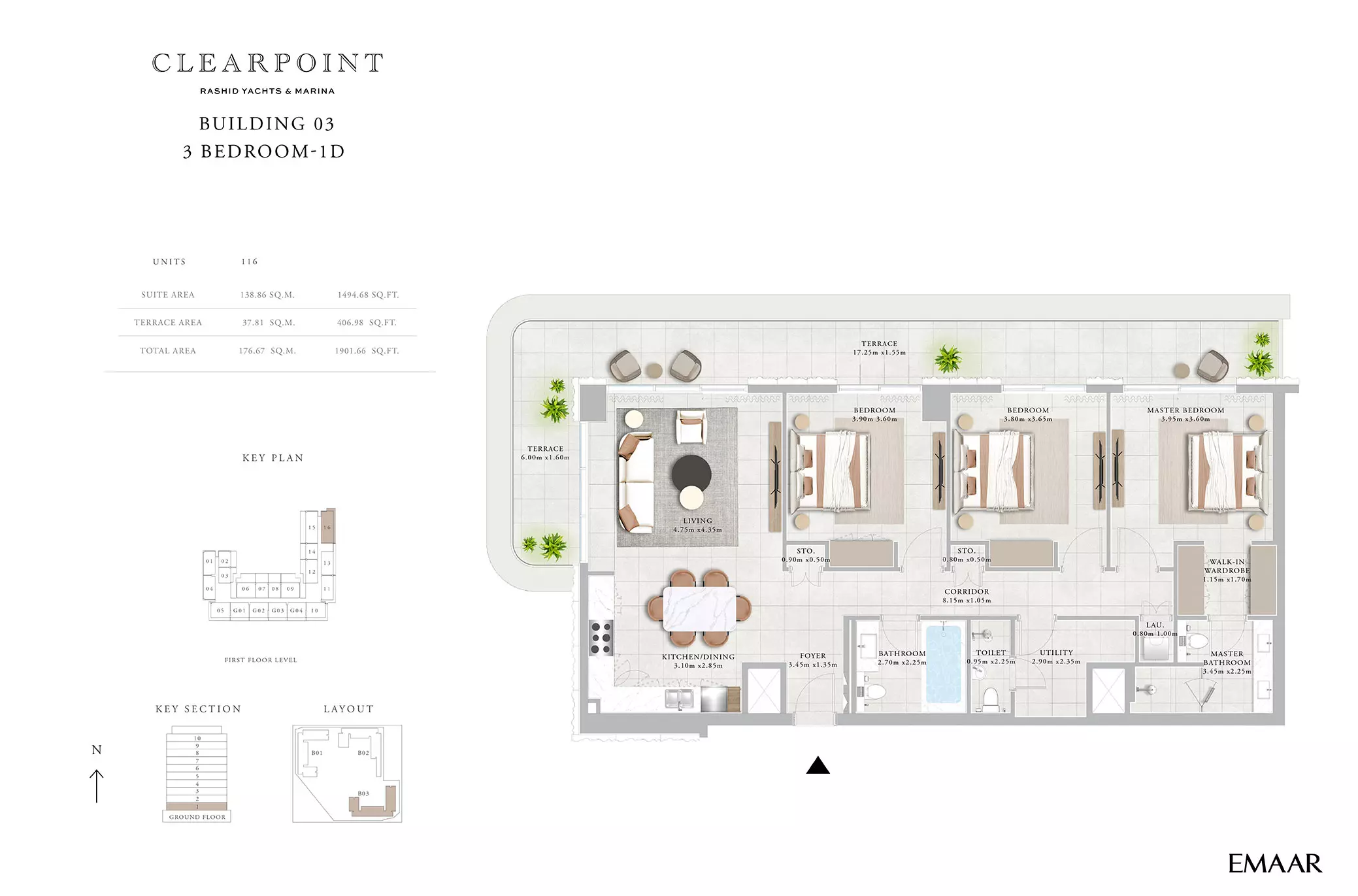 Clearpoint Building 3 _ Type 1D, 3 beds