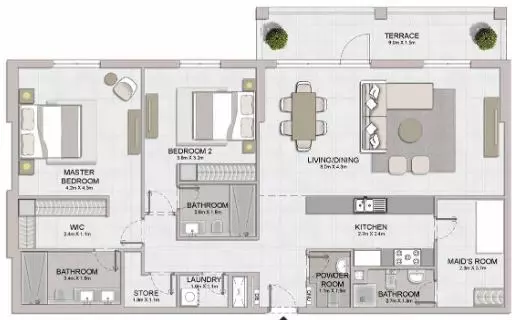 La Sirene Phase1 By Meraas Type 1, 2 beds