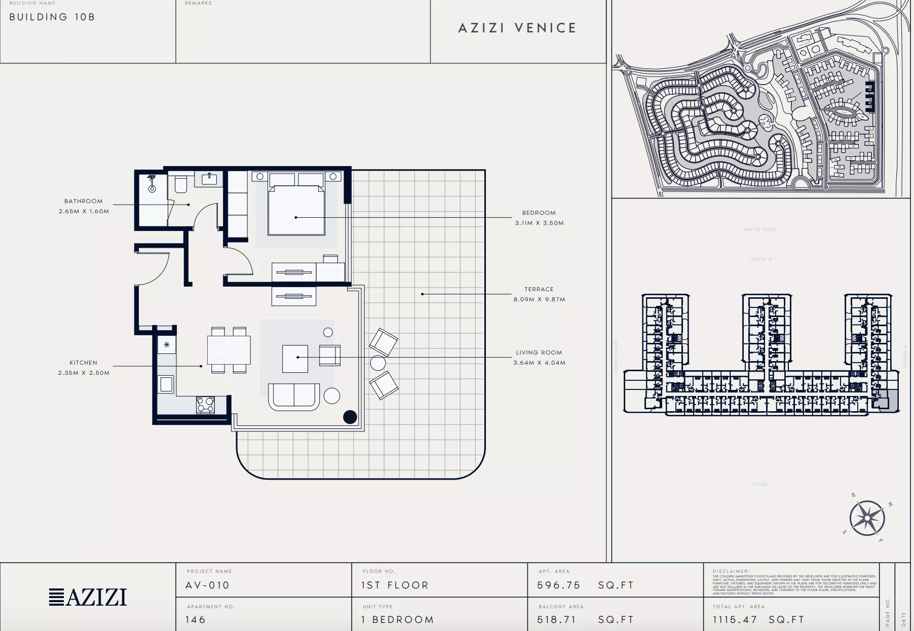 Azizi Venice 10 Type 146-Building B, 2 beds