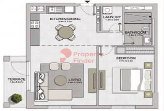 La Sirene Phase1 By Meraas — 1BR floor plan
