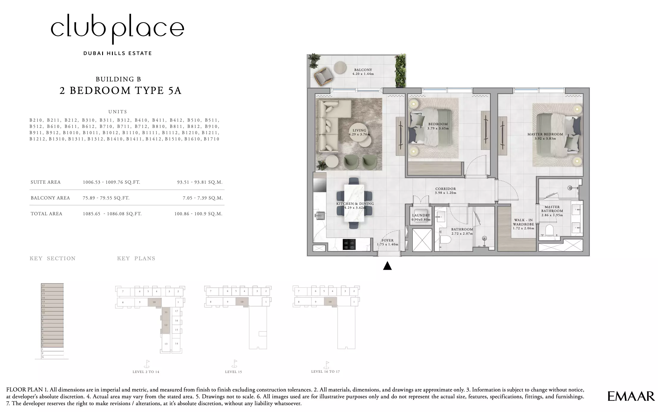 Club Place Building B - Type 5A, 2 beds