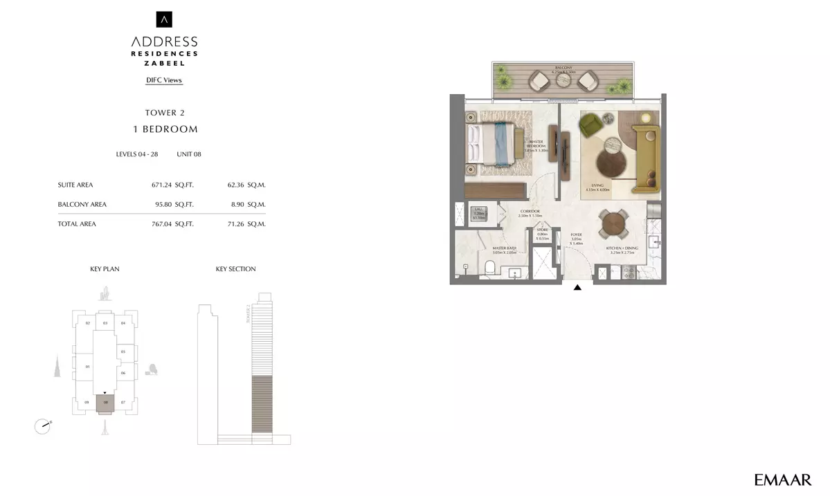 Address Residences Zabeel Unit 5, 1 bed