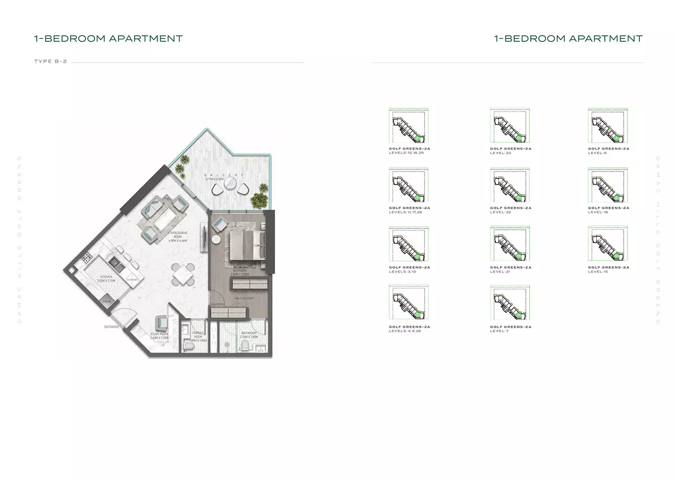 Golf Greens Type 14, 1 bed